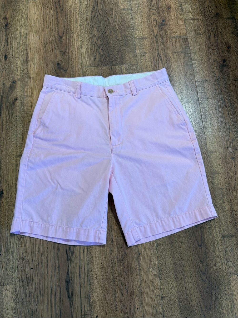 CASUALS Men’s Pastel Pink Classic Cotton Shorts Flat Front Button Zip Pockets